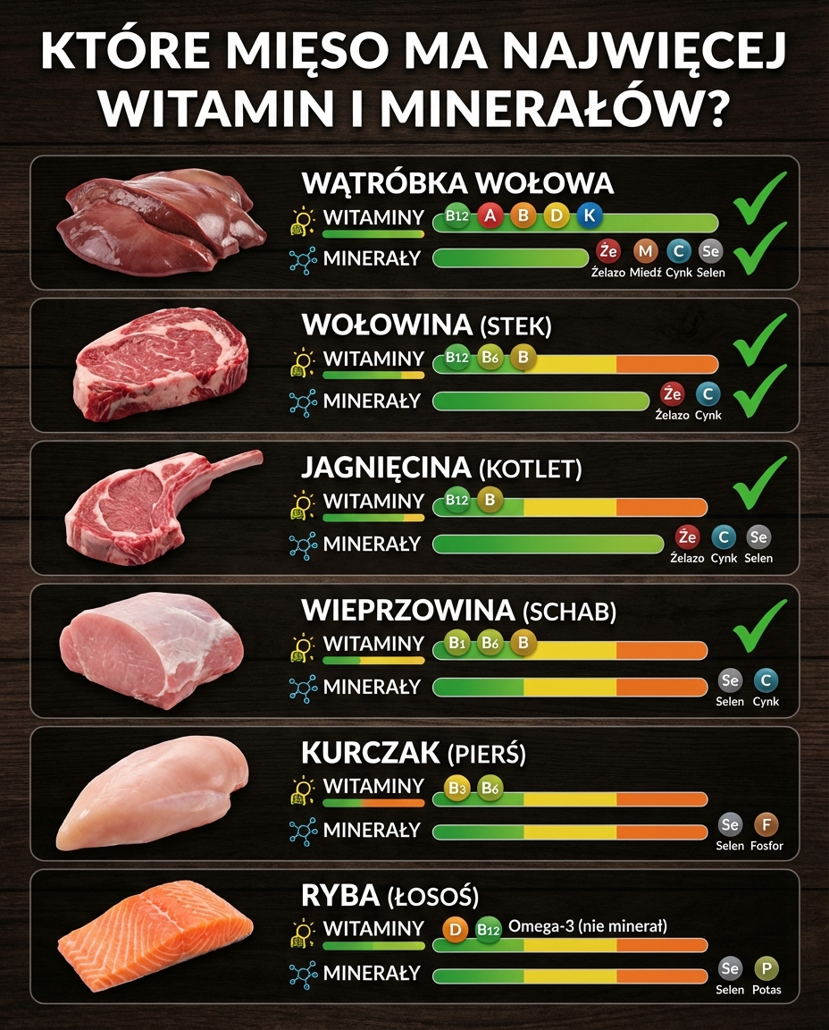 Które mięso ma najwięcej witamin i minerałów?