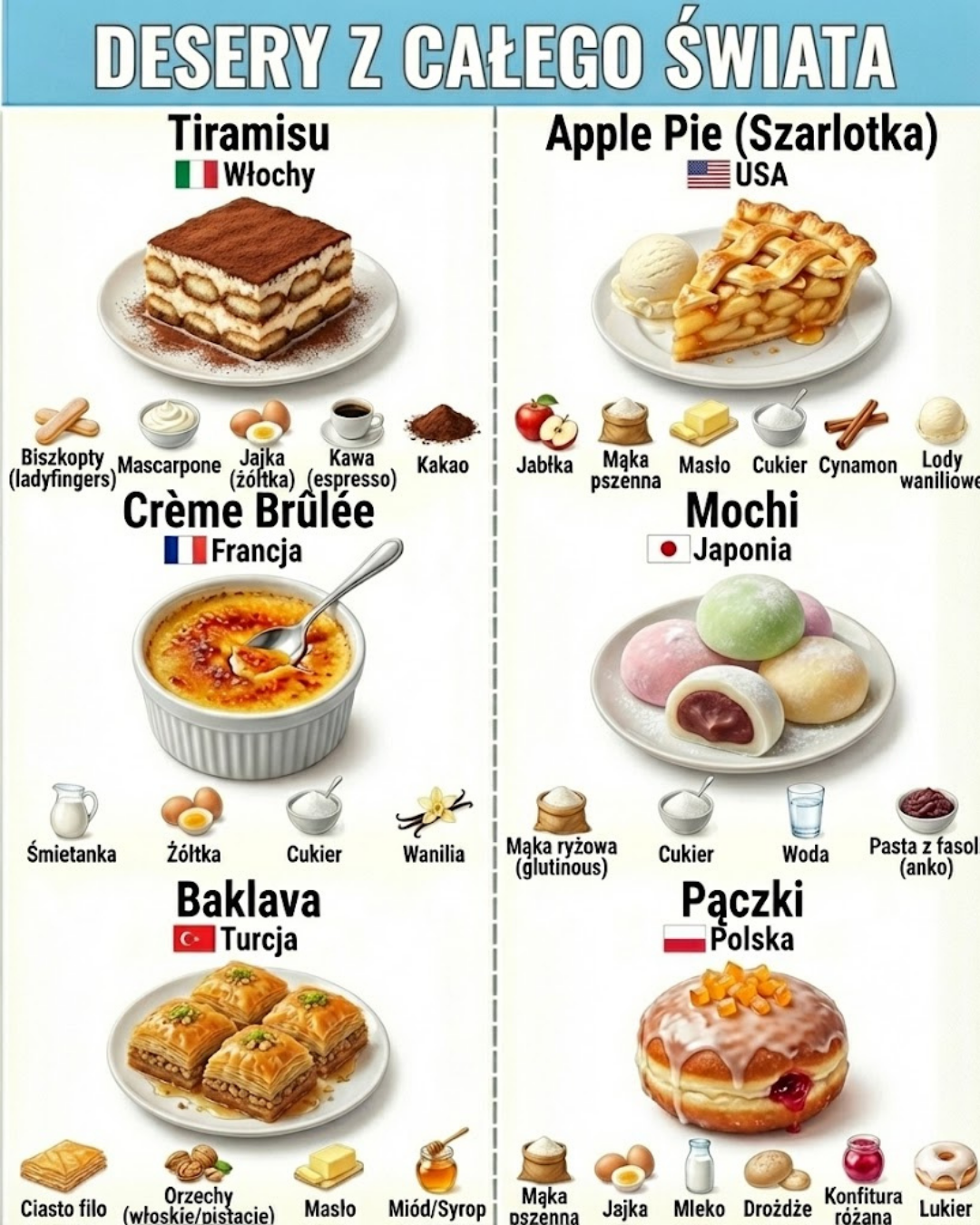 Desery z całego świata i ich składniki
