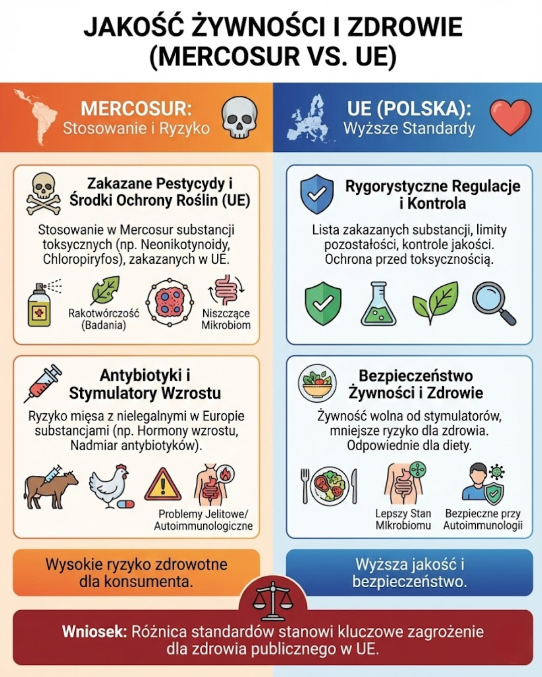 Jakość żywności i zdrowie: Mercosur kontra UE