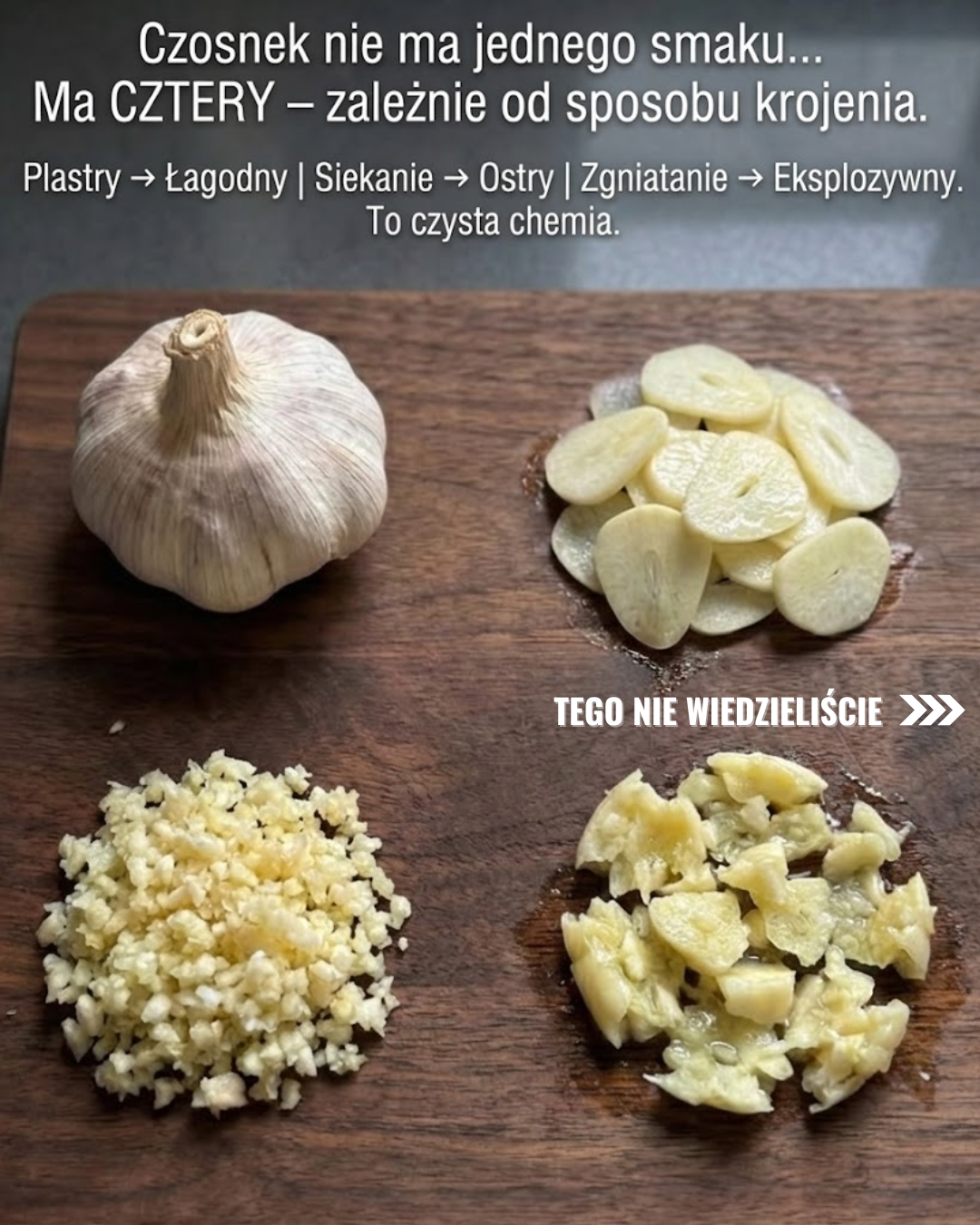 Smak czosnku zależy od sposobu krojenia