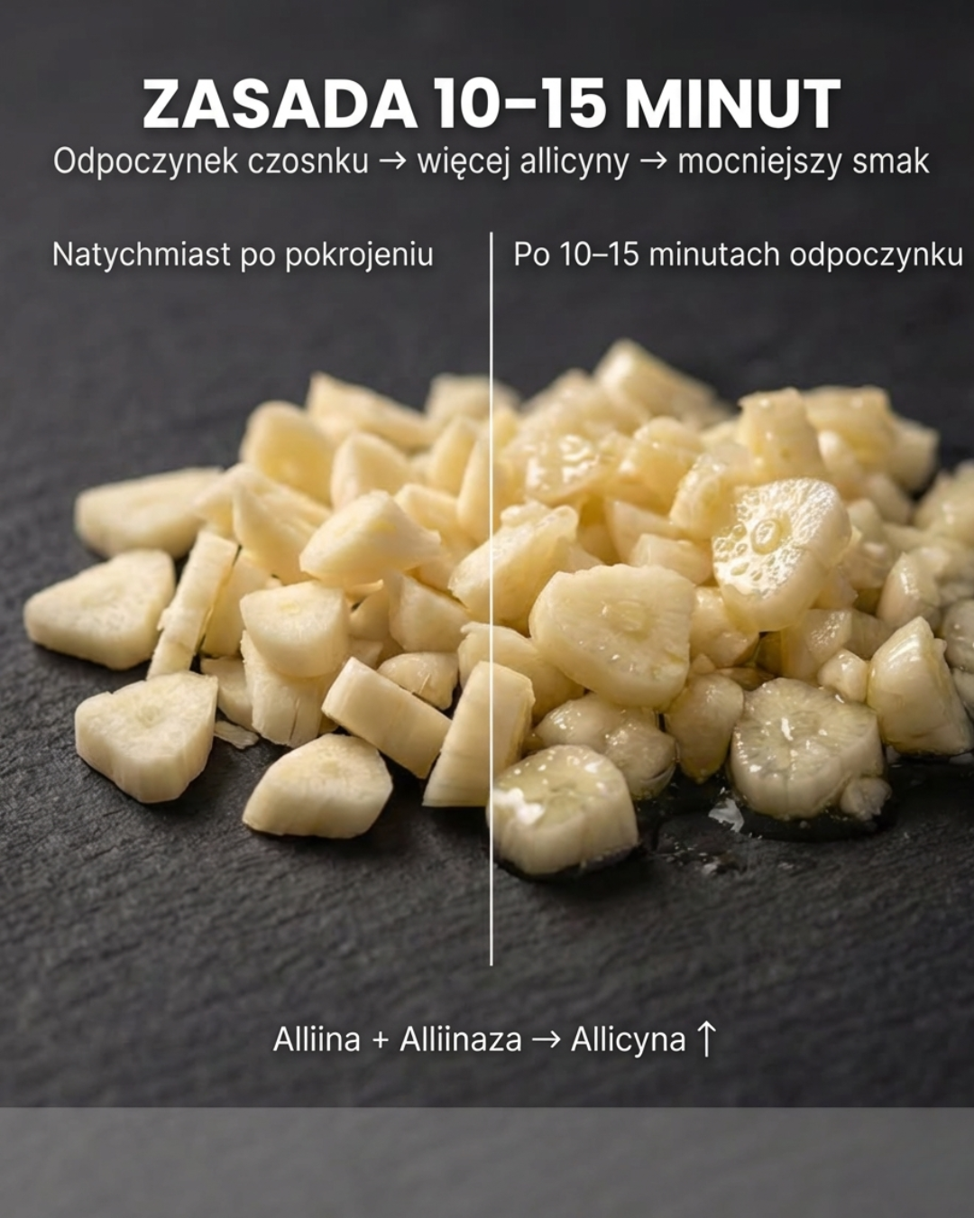 Zasada 10-15 minut: Mocniejszy smak czosnku