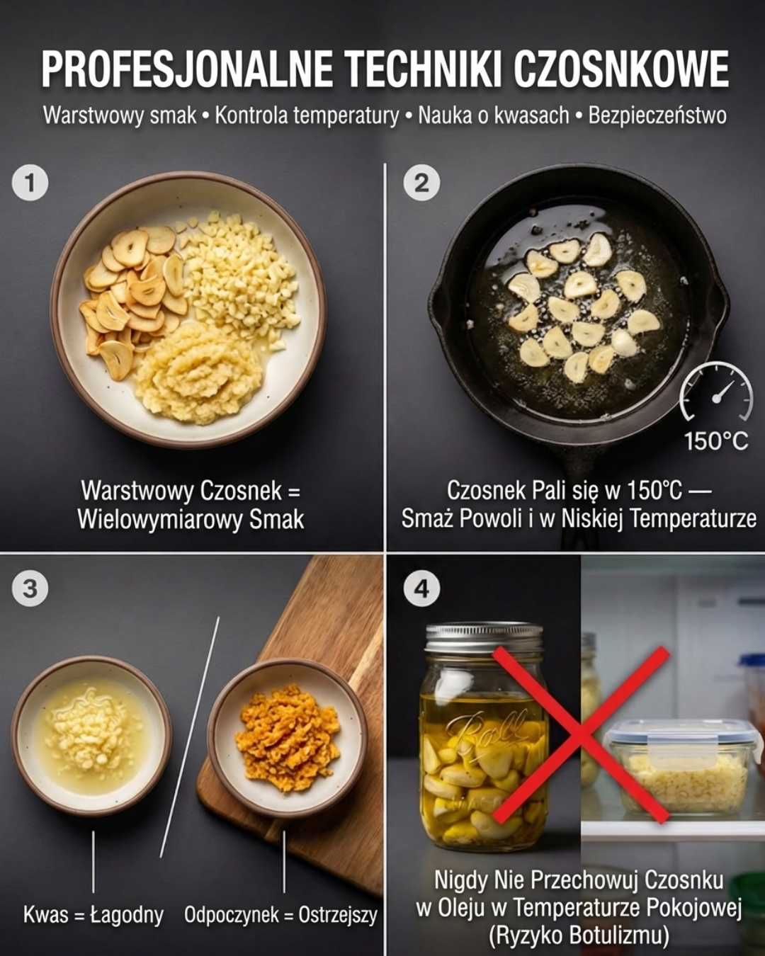 Profesjonalne Techniki Czosnkowe: Smak, Bezpieczeństwo i Temperatura