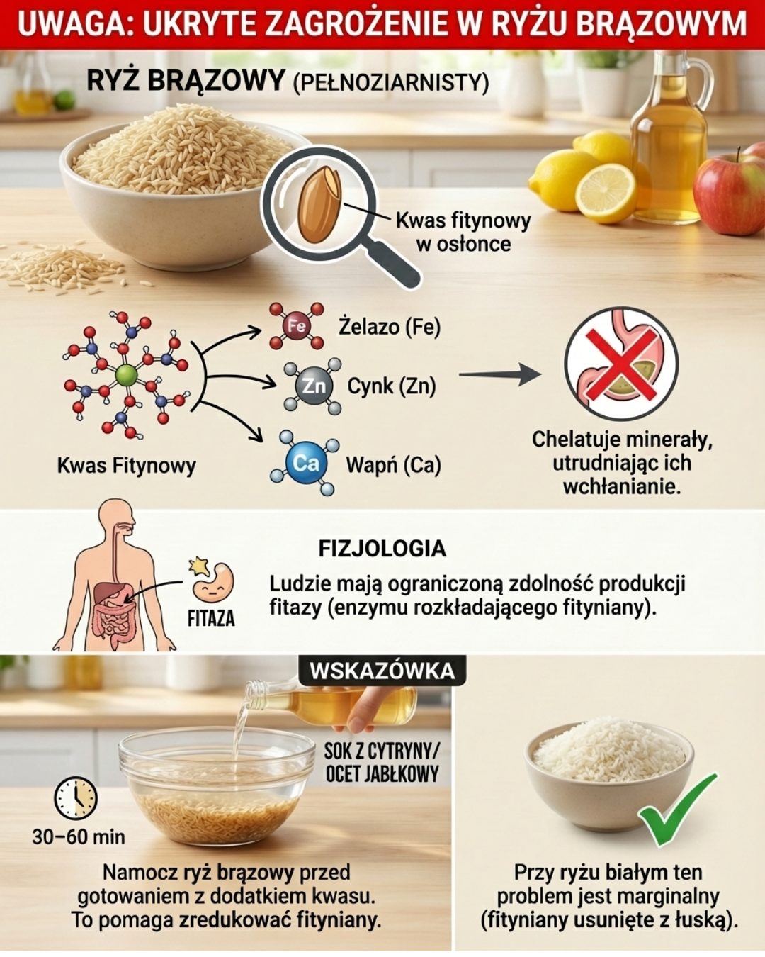 Ryż brązowy: Ukryte zagrożenie i jak je zredukować