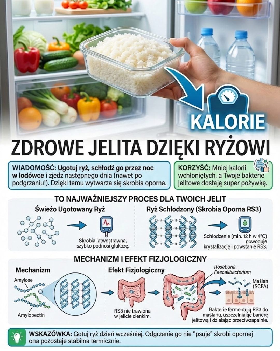 Zdrowe jelita dzięki ryżowi: chłodzenie zwiększa skrobię oporną