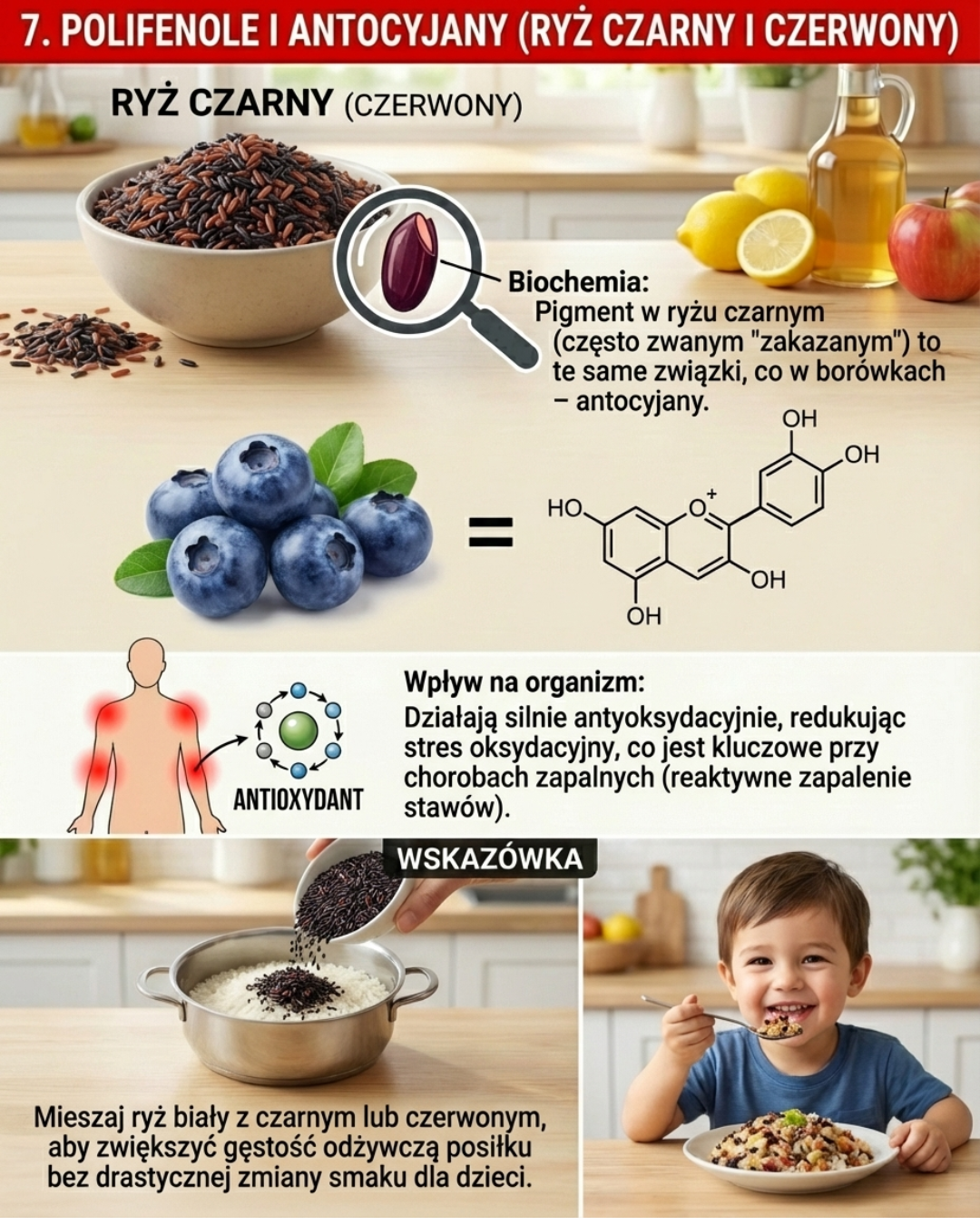 Polifenole i antocyjany: Ryż czarny i czerwony – korzyści