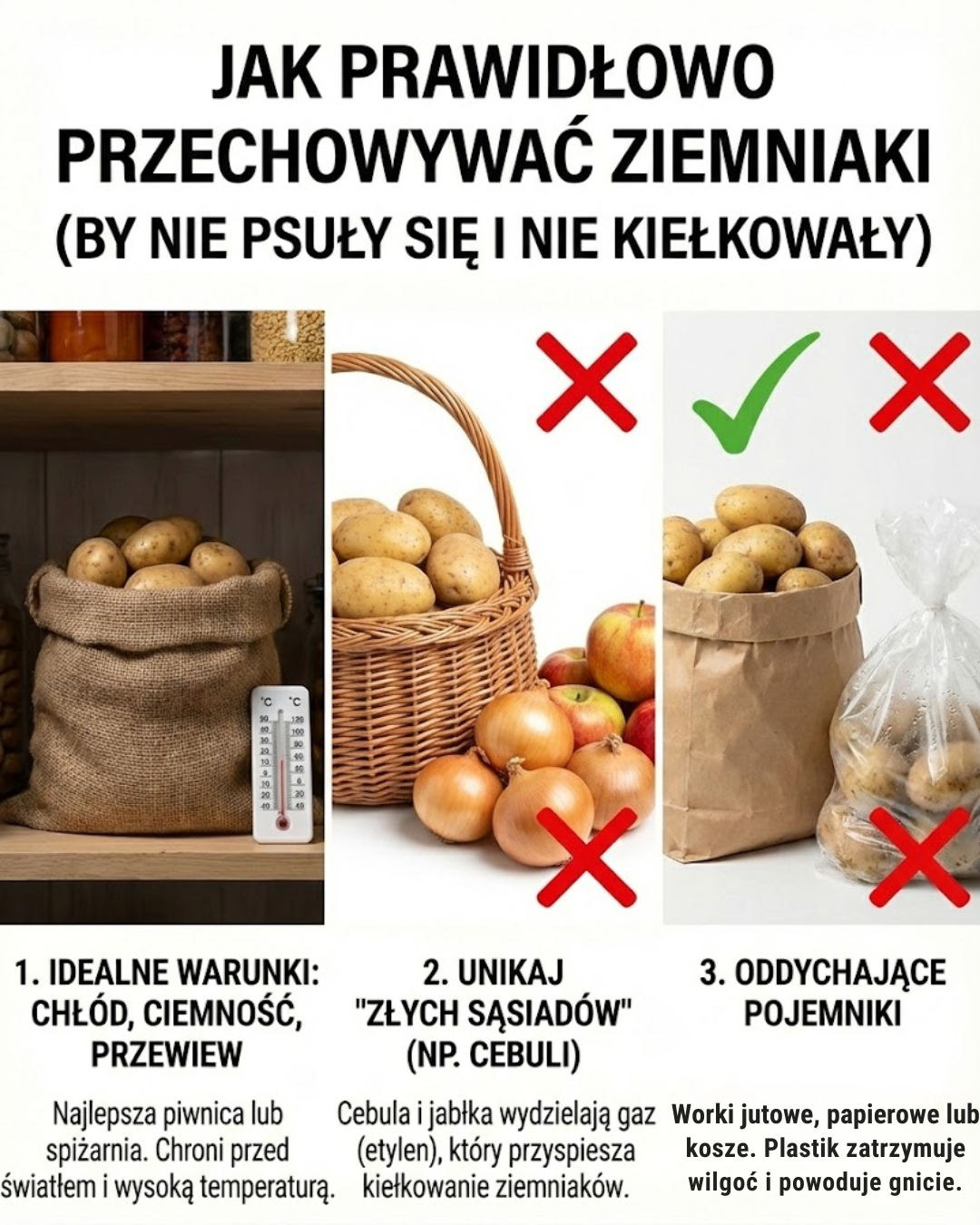 Jak prawidłowo przechowywać ziemniaki, aby się nie psuły