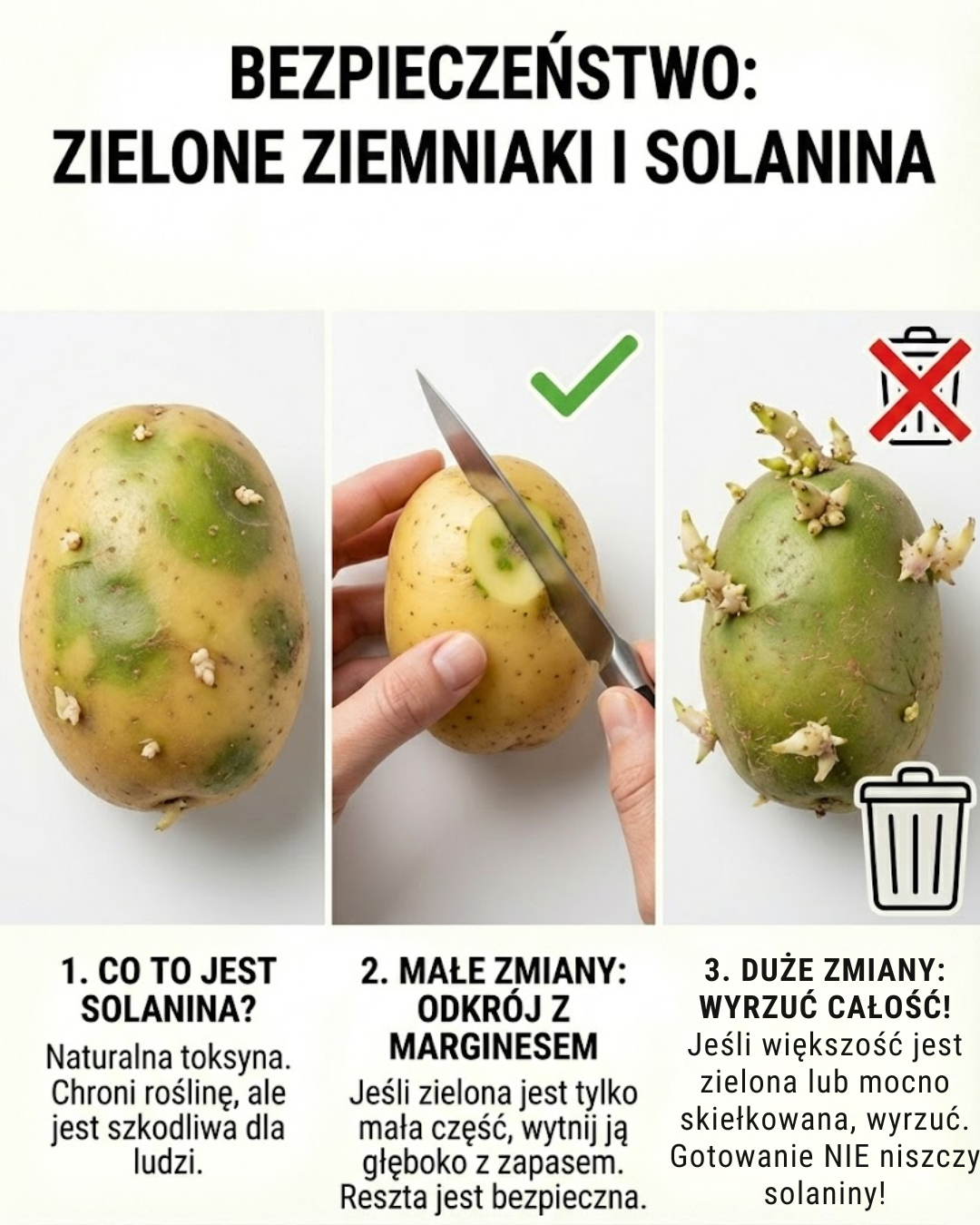 Bezpieczeństwo: Zielone ziemniaki i solanina - co robić?