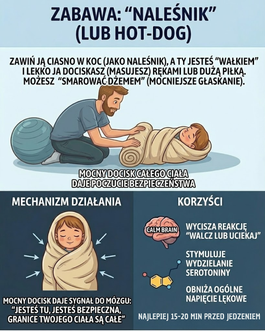 Zabawa "Naleśnik": Metoda na uspokojenie dziecka