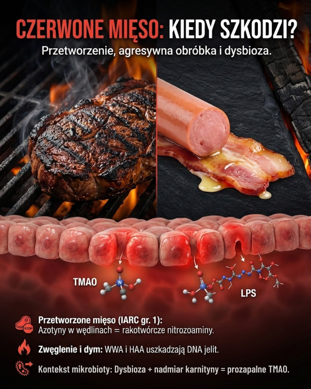 Czerwone mięso: Kiedy szkodzi? Przetwarzanie, obróbka, dysbioza.