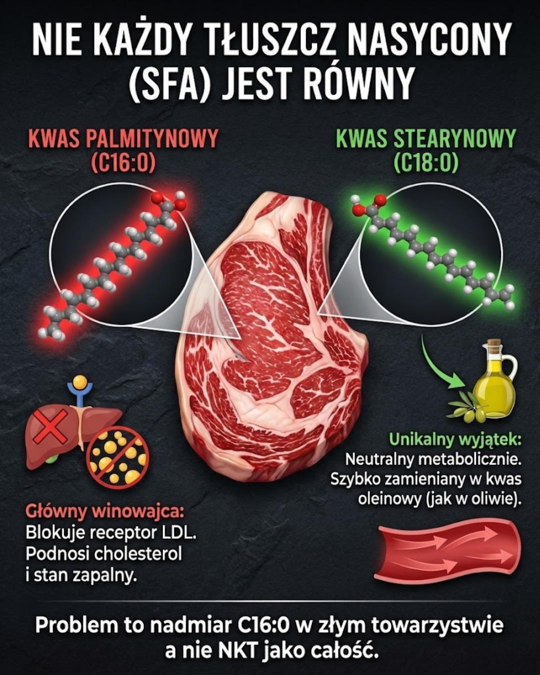 Nie każdy tłuszcz nasycony jest równy: Palmitynowy vs. Stearynowy