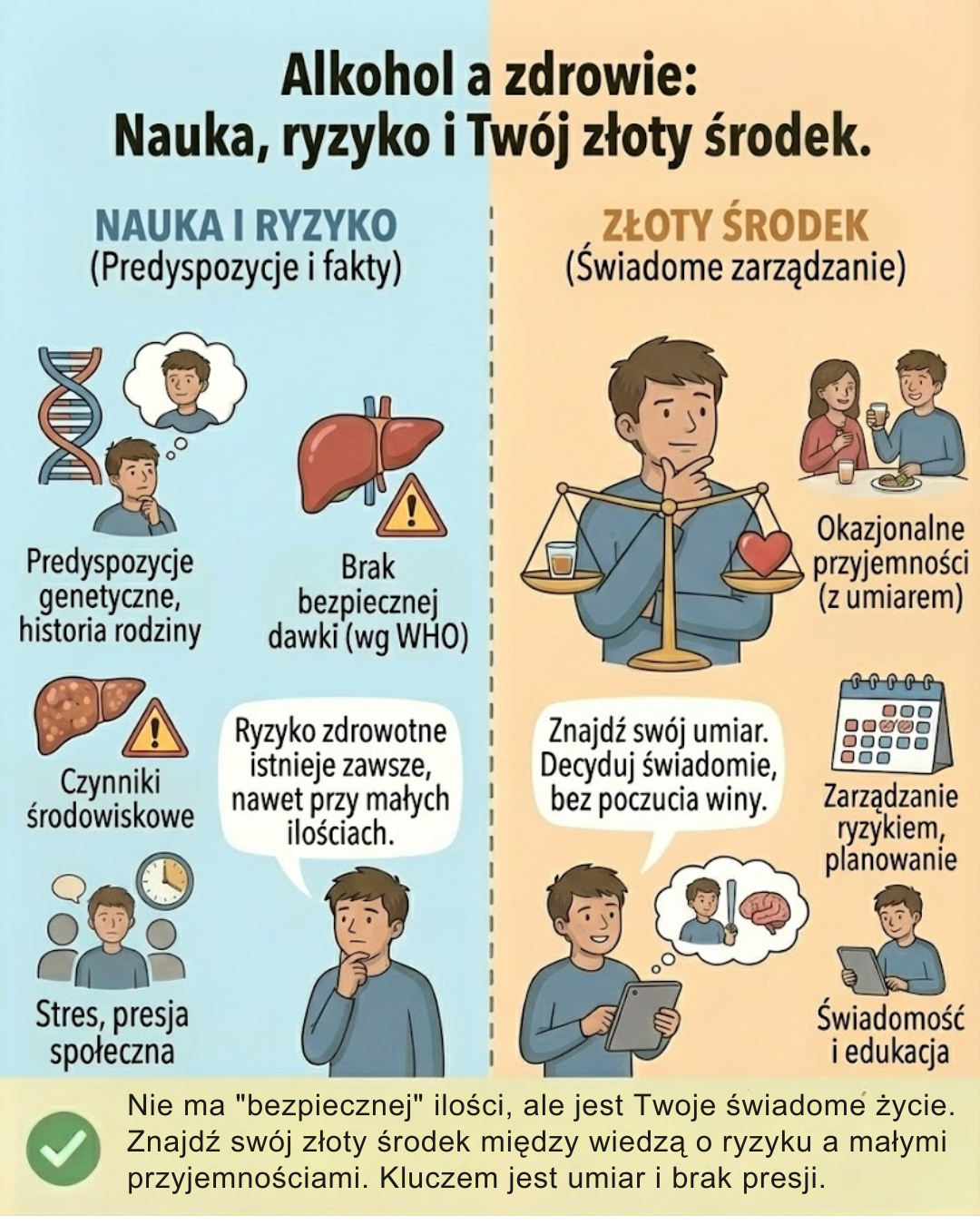 Alkohol a zdrowie: Nauka, ryzyko i złoty środek