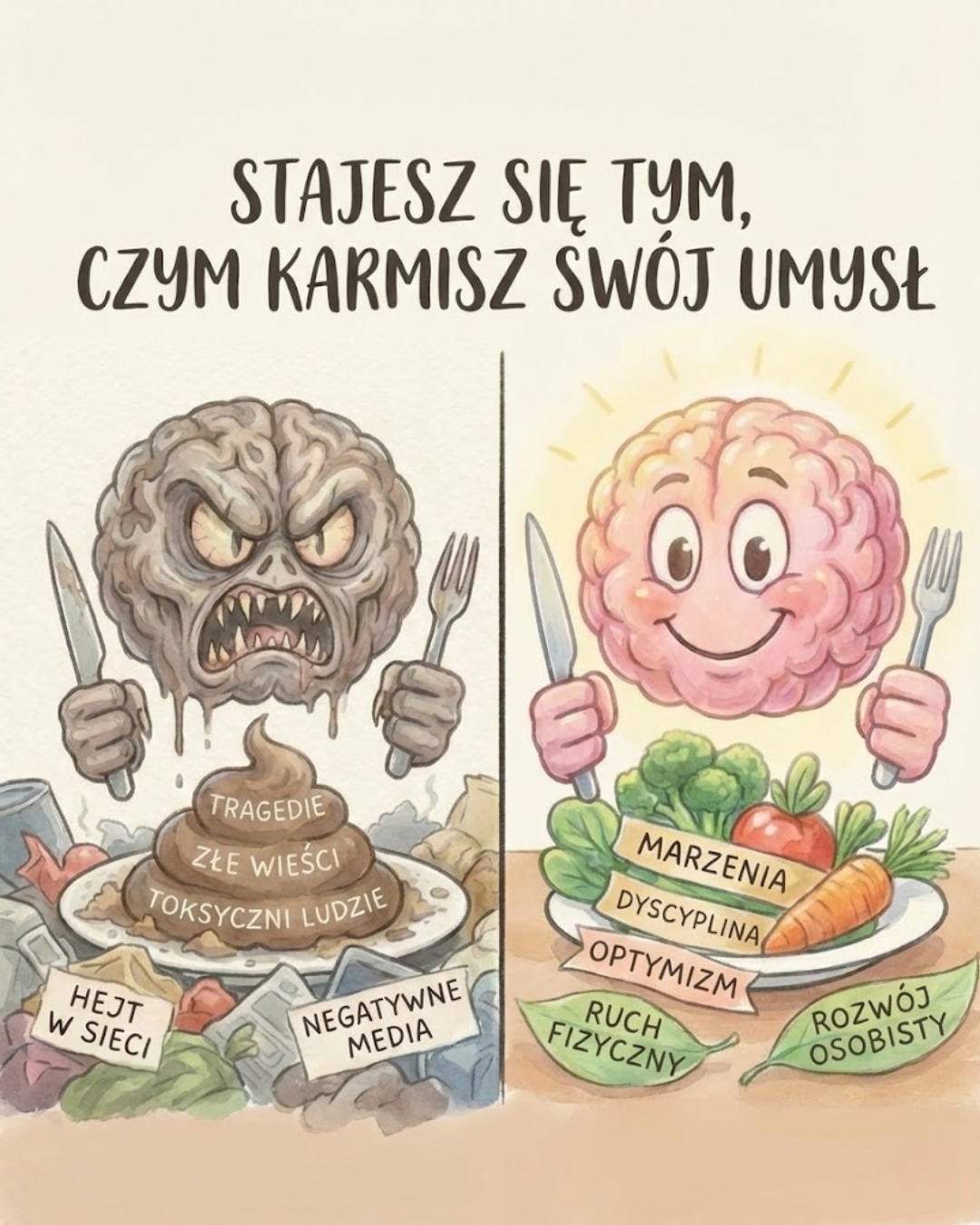 Karm swój umysł mądrze: Jesteś tym, co jesz!