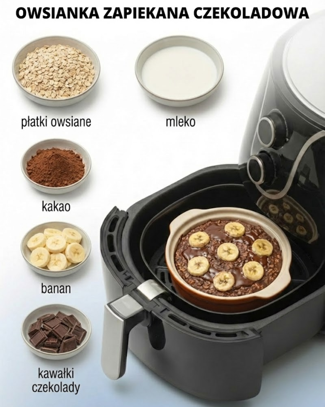 Owsianka zapiekana czekoladowa: przepis i składniki