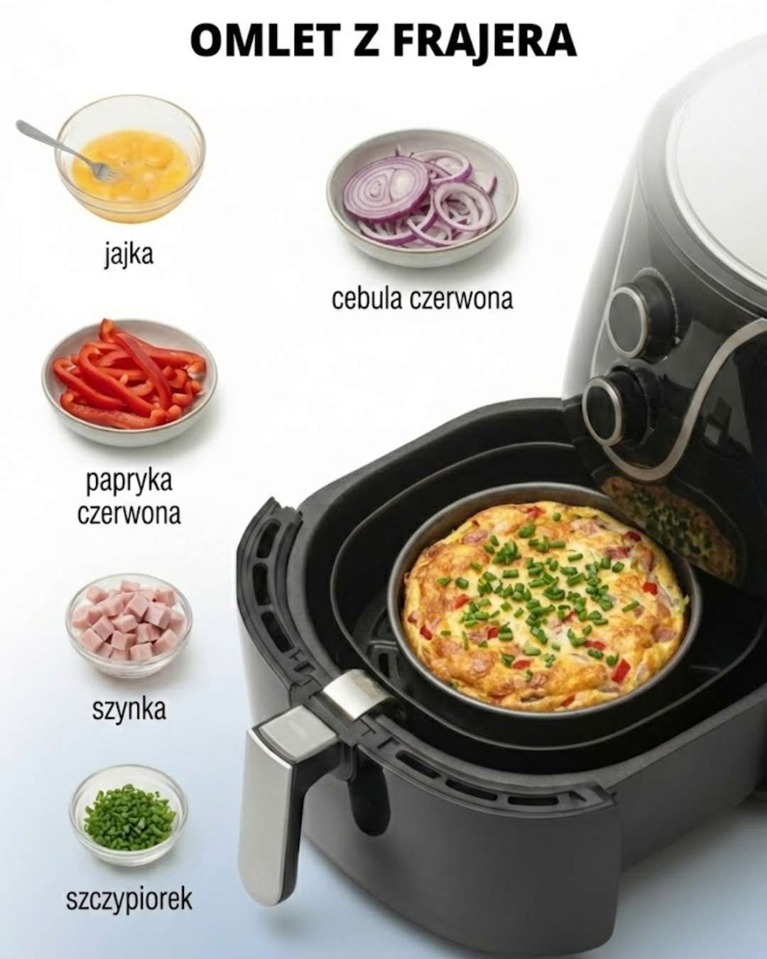 Omlet z Frajera: Przepis na omlet z frytkownicy powietrznej