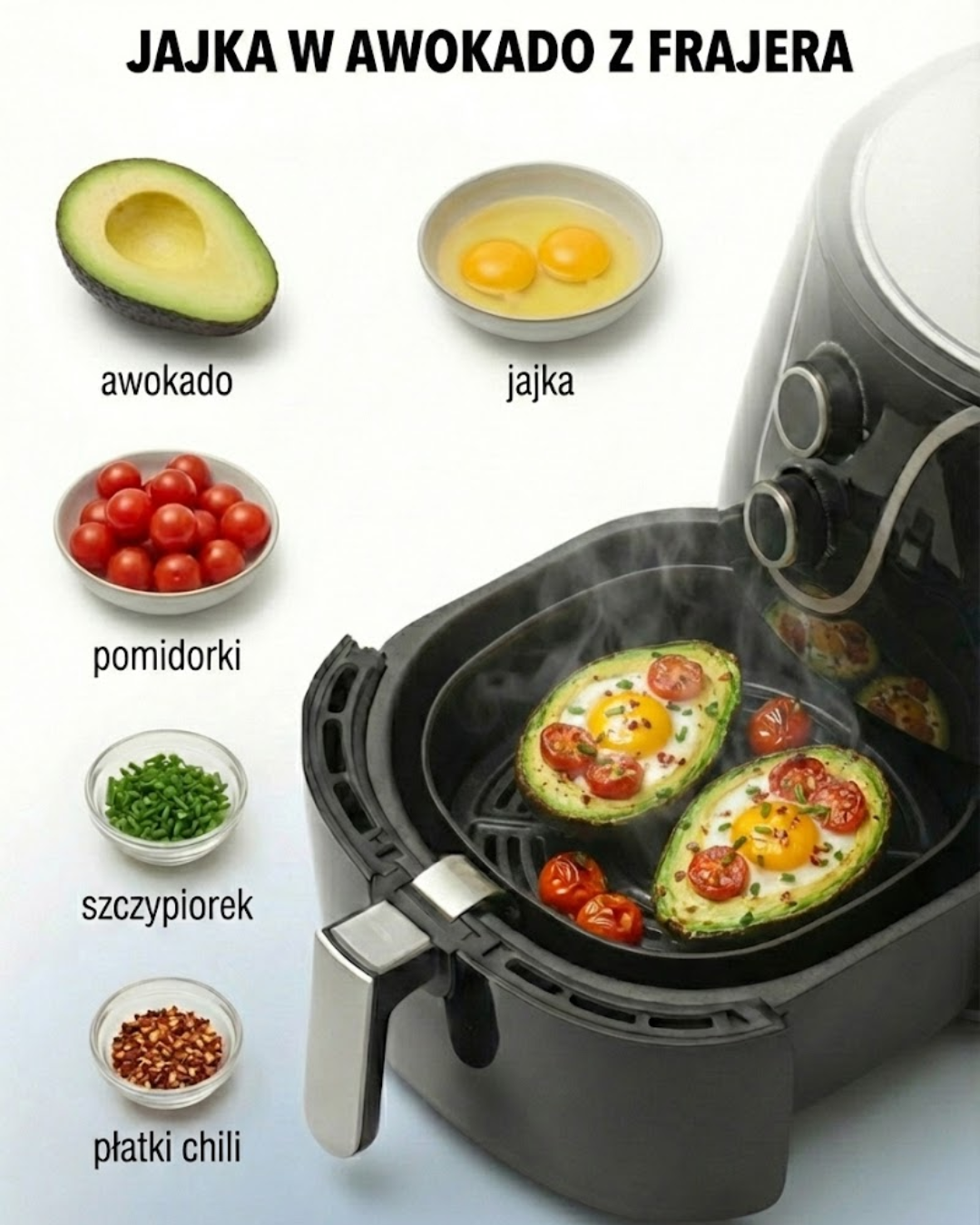 Jajka w awokado z frytkownicy beztłuszczowej: Szybki przepis