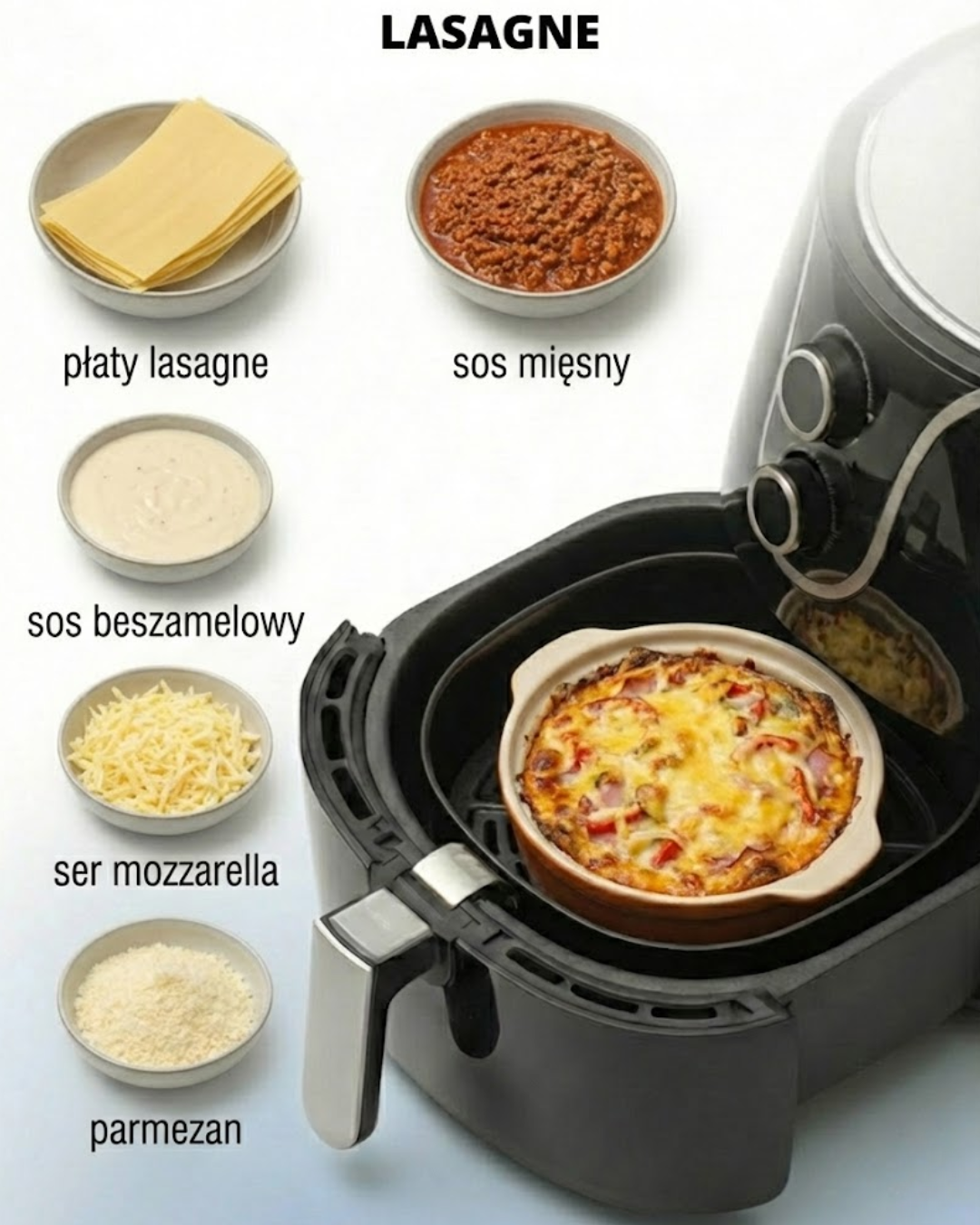 Lasagne w Air Fryer: Składniki i gotowy produkt