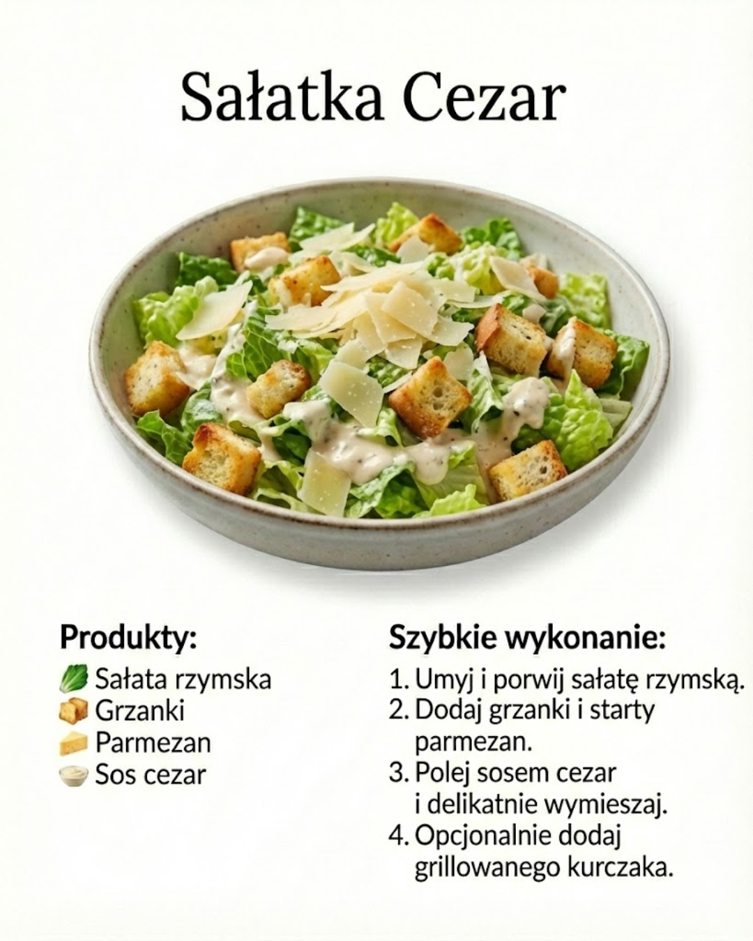 Sałatka Cezar: Przepis i składniki