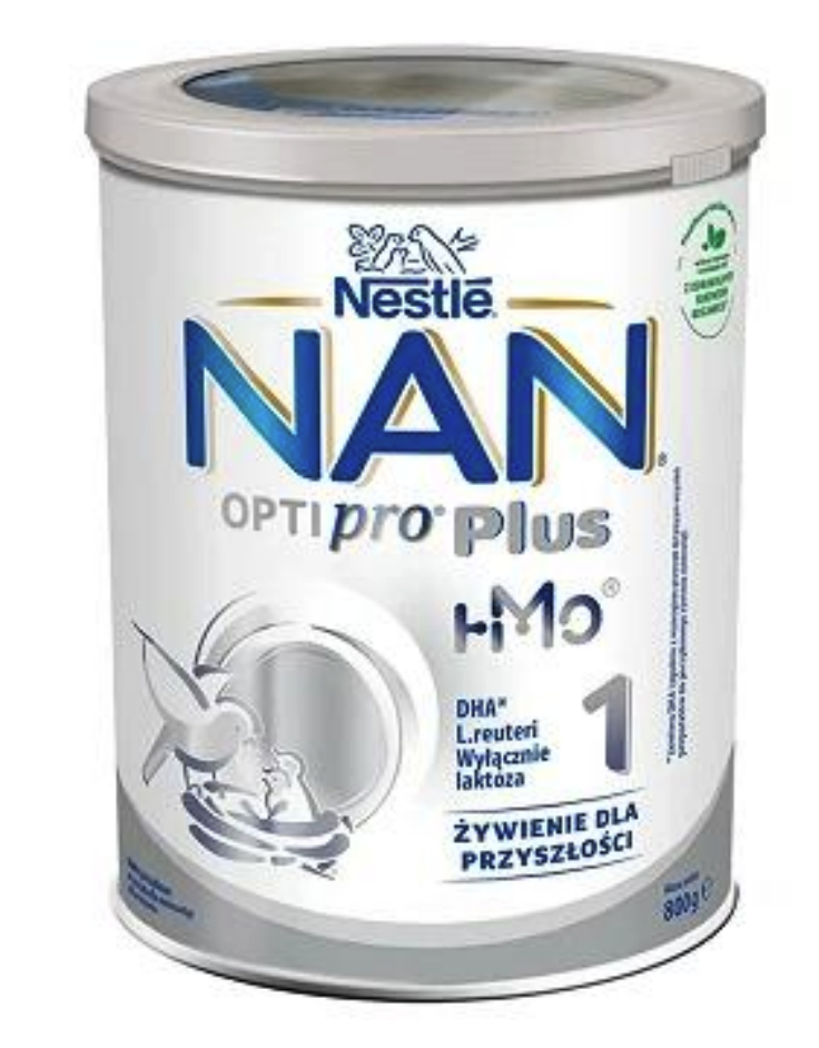 NAN OptiPro Plus 1, mleko modyfikowane początkowe w proszku dla niemowląt od urodzenia, 800 g