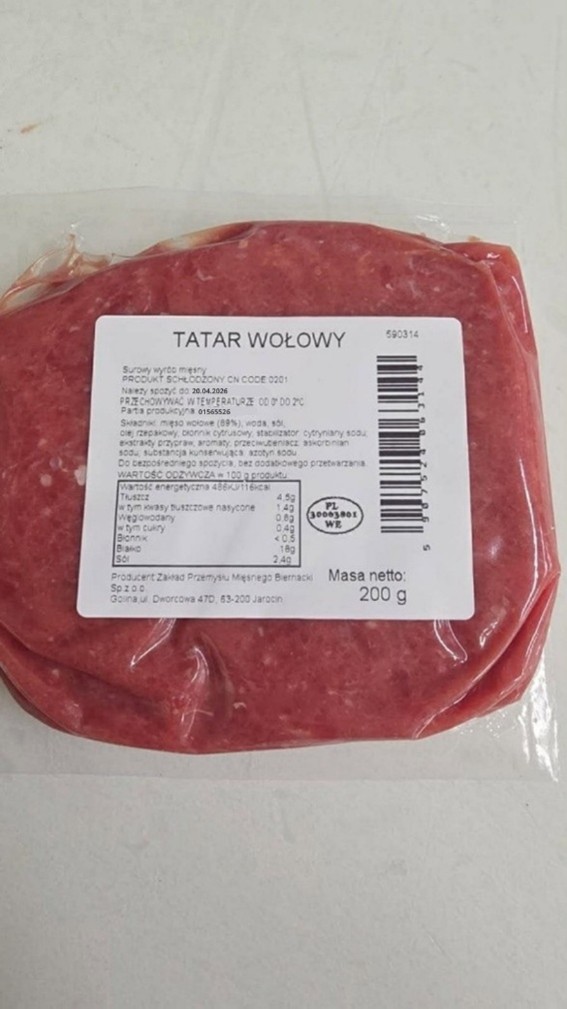 Tatar wołowy &mdash; wycofany produkt GIS