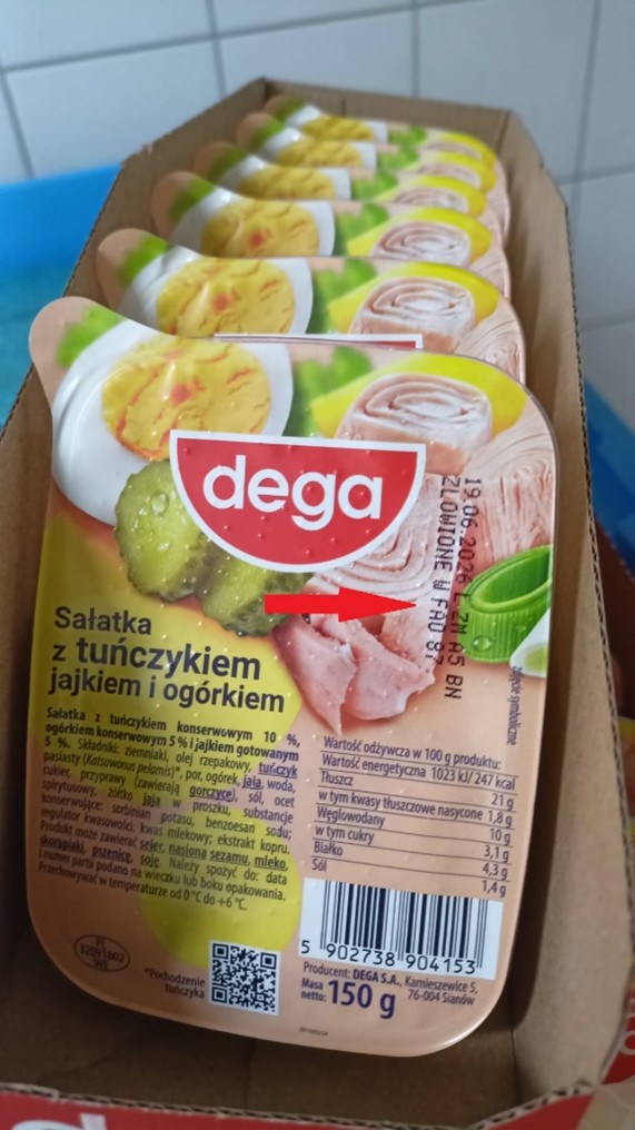 Sałatka z tuńczykiem jajkiem i ogórkiem &mdash; wycofany produkt GIS
