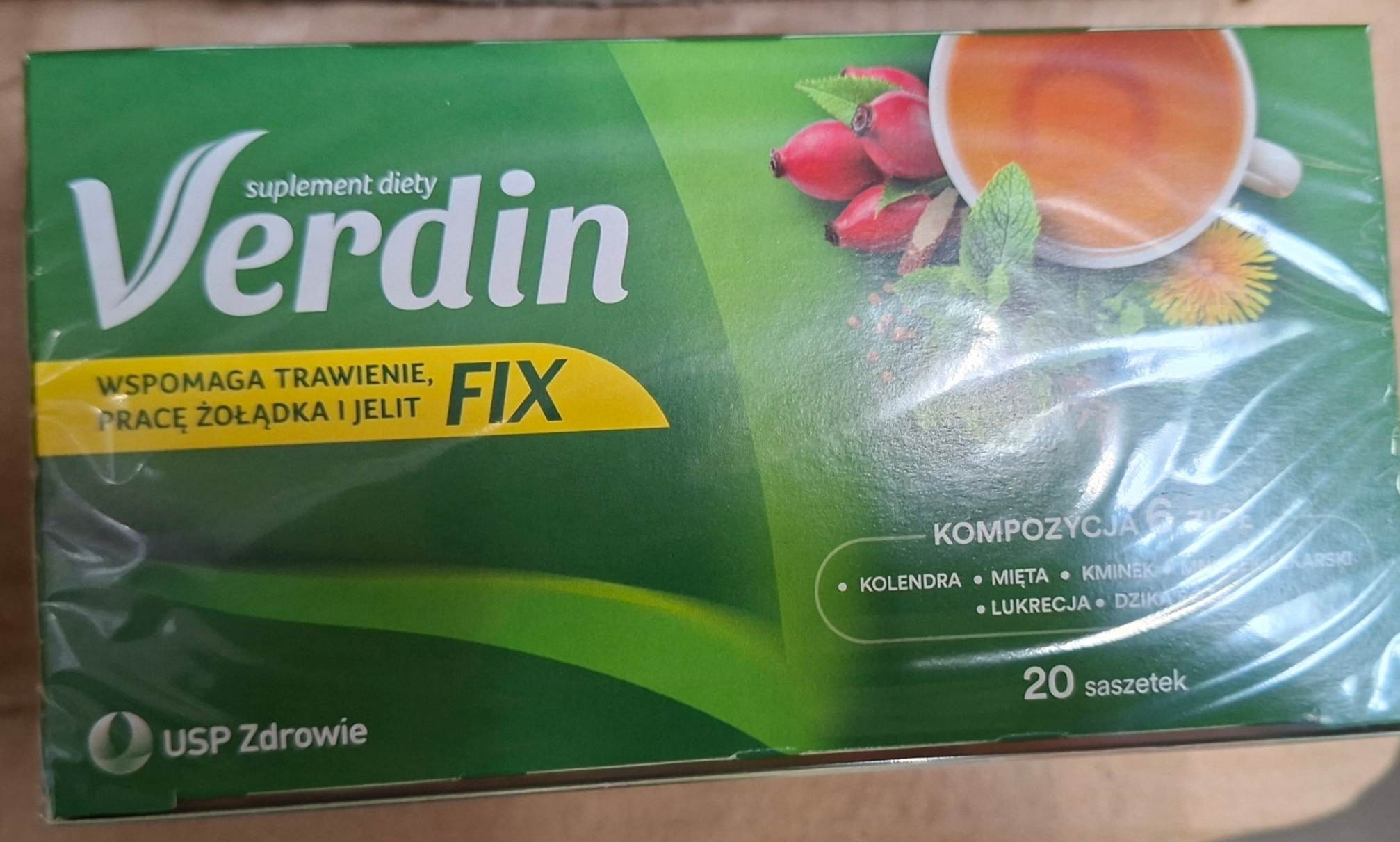Suplement diety Verdin Fix Kompozycja 6 ziół, 20 saszetek (36 g) &mdash; wycofany produkt GIS