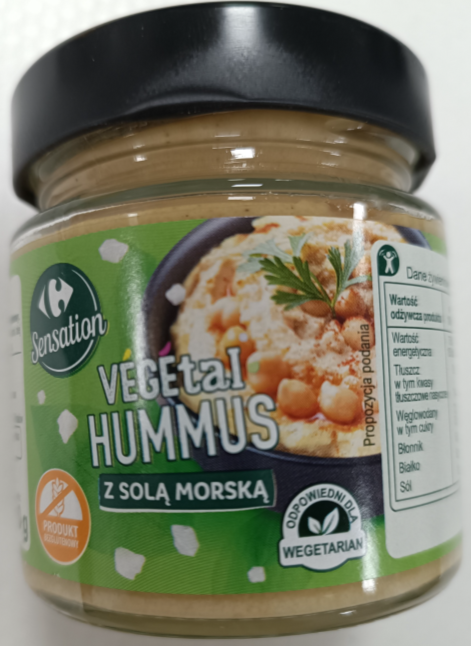 Carrefour Sensation, Vegetal Hummus z solą morską, 190 g &mdash; wycofany produkt GIS