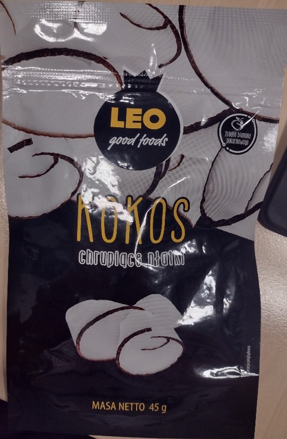 KOKOS chrupiące płatki, 45 g, marki: LEO good foods &mdash; wycofany produkt GIS