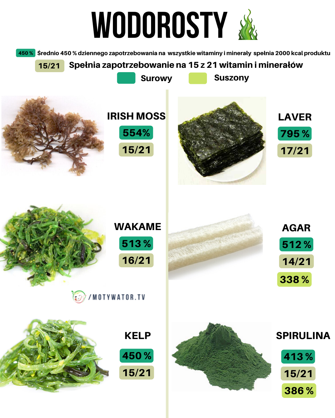 Ile witamin i minerałów mają wodorosty?