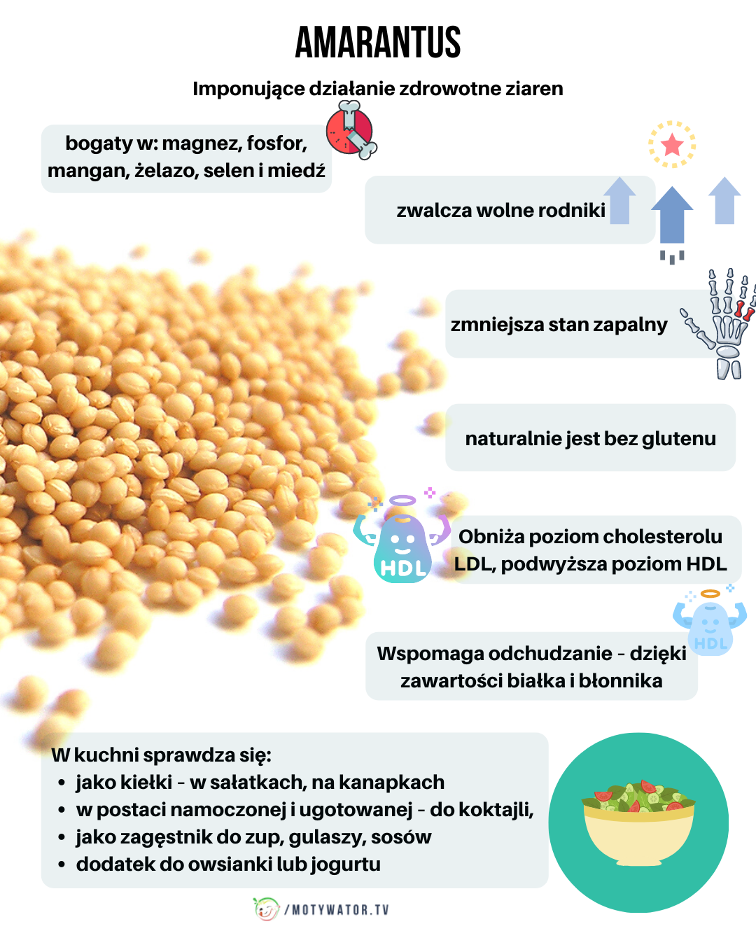 Zdrowotne działanie ziaren amarantusa