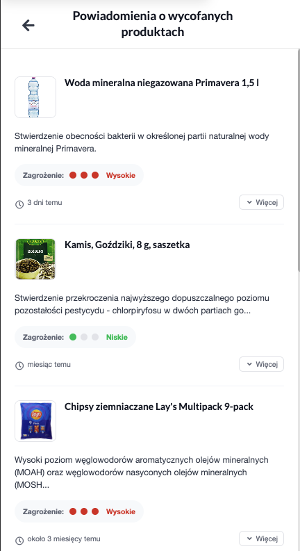 Alerty produktów