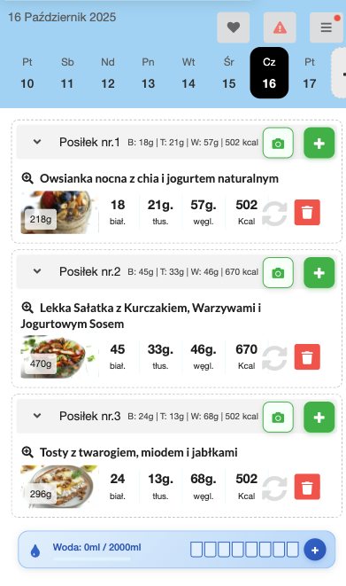 Główny ekran aplikacji